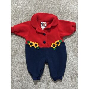 Vintage Pete's Partner 3/6 Months Fleece Winter Infant One Piece Romper